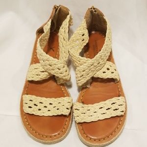 Cute flat sandals with crochet straps